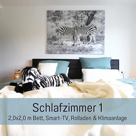公寓 Hoeckelheim - Savanna - Barrierefrei - 3 Schlafzimmer-bis 6 Gaeste - Nahe Goettingen - 100 Qm - Babies Reisen Gratis - Terrasse, Garten & Grill - Vollausgestattete Kueche Mit Spuelmaschine - Klimaanlage, Fussbodenheizung & Raffstores *