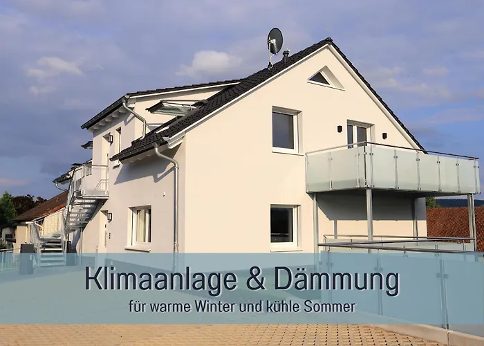 Hoeckelheim - Savanna - Barrierefrei - 3 Schlafzimmer-bis 6 Gaeste - Nahe Goettingen - 100 Qm - Babies Reisen Gratis - Terrasse, Garten & Grill - Vollausgestattete Kueche Mit Spuelmaschine - Klimaanlage, Fussbodenheizung & Raffstores