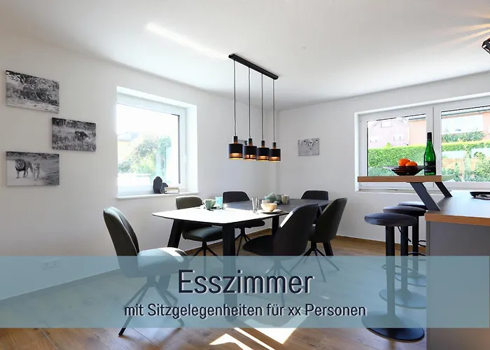 Apartman Hoeckelheim - Savanna - Barrierefrei - 3 Schlafzimmer-bis 6 Gaeste - Nahe Goettingen - 100 Qm - Babies Reisen Gratis - Terrasse, Garten & Grill - Vollausgestattete Kueche Mit Spuelmaschine - Klimaanlage, Fussbodenheizung & Raffstores
