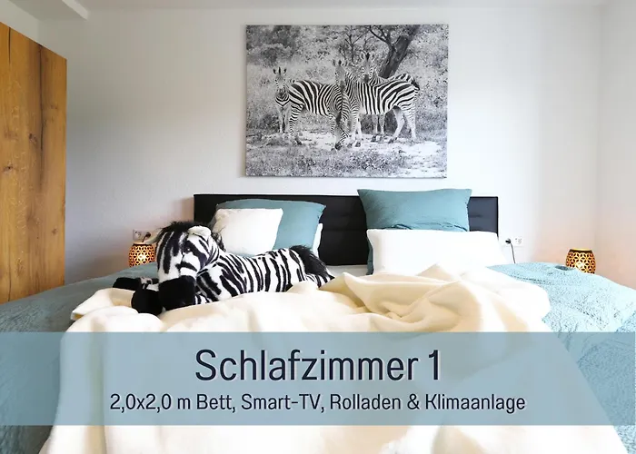 Apartman Hoeckelheim - Savanna - Barrierefrei - 3 Schlafzimmer-bis 6 Gaeste - Nahe Goettingen - 100 Qm - Babies Reisen Gratis - Terrasse, Garten & Grill - Vollausgestattete Kueche Mit Spuelmaschine - Klimaanlage, Fussbodenheizung & Raffstores *
