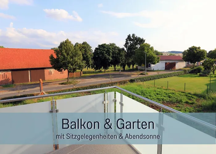 Apartman Hoeckelheim - Savanna - Barrierefrei - 3 Schlafzimmer-bis 6 Gaeste - Nahe Goettingen - 100 Qm - Babies Reisen Gratis - Terrasse, Garten & Grill - Vollausgestattete Kueche Mit Spuelmaschine - Klimaanlage, Fussbodenheizung & Raffstores Northeim